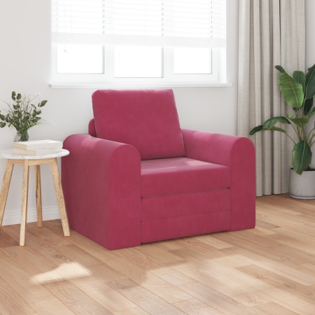 Sofá cama 2 en 1 rojo vino 98x71x83 cm terciopelo