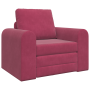 Sofá cama 2 en 1 rojo vino 98x71x83 cm terciopelo