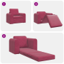 Sofá cama 2 en 1 rojo vino 98x71x83 cm terciopelo