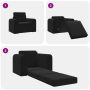 Sofá Cama 2 en 1 Negro 98x71x83 cm Terciopelo