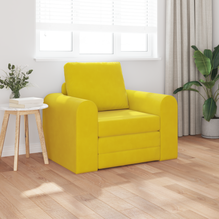 Sofá cama 2 en 1 amarillo 98x71x83 cm terciopelo de , Sofás - Ref: Foro24-4106671, Precio: 141,68 €
