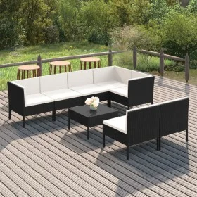 8-piece garden furniture set and black synthetic rattan cushions by vidaXL, Garden sets - Ref: Foro24-3094392, Price: 627,72 ...