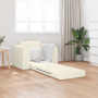 Sofá Cama 2 en 1 Crema 98x71x83 cm de Terciopelo