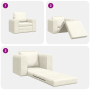 Sofá Cama 2 en 1 Crema 98x71x83 cm de Terciopelo