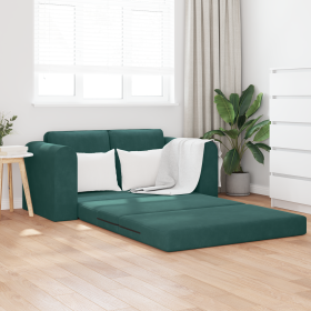 Sofá Cama de Suelo 2 en 1 Verde Oscuro 148x71x83 cm de Terciopelo de , Sofás - Ref: Foro24-4106686, Precio: 179,21 €