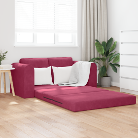 Sofá cama de piso 2 en 1 Borgoña 148x71x83 cm Velour de , Sofás - Ref: Foro24-4106687, Precio: 179,21 €