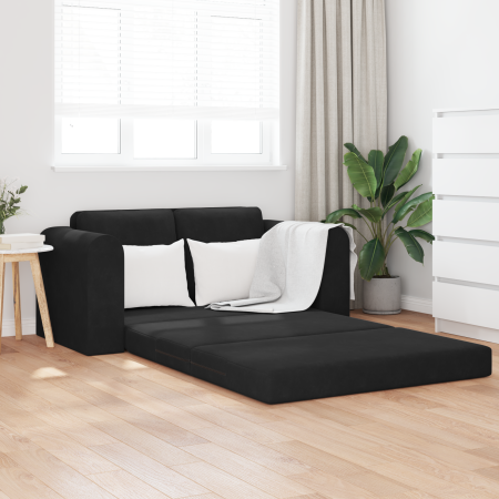 Sofá cama 2 en 1 Negro 148x71x83 cm de terciopelo