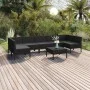 8-teiliges Gartenmöbel-Set und schwarze synthetische Rattankissen von vidaXL, Gartensets - Ref: Foro24-3094593, Preis: 622,65...
