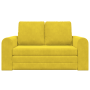 Sofá Cama de Piso 2 en 1 Amarillo 148x71x83 cm de Terciopelo