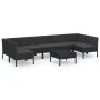 8-teiliges Gartenmöbel-Set und schwarze synthetische Rattankissen von vidaXL, Gartensets - Ref: Foro24-3094593, Preis: 622,65...