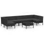 8-teiliges Gartenmöbel-Set und schwarze synthetische Rattankissen von vidaXL, Gartensets - Ref: Foro24-3094593, Preis: 633,31...