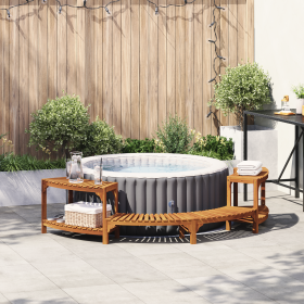 Entorno de Hidromasaje Semicircular 252x111.5x55.5 cm Madera Sólida de Acacia de , Accesorios para piscinas y spa - Ref: Foro...