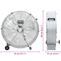 Ventilador de tambor con ruedas, 3 velocidades, plata, Φ77 cm de , Ventiladores extractores - Ref: Foro24-42001424, Precio: 2...