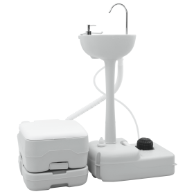 Inodoro de Camping Cuerpo Gris + Tapa Blanca + Gris Cool NA NA NA de , Camping y senderismo - Ref: Foro24-42001433, Precio: 1...