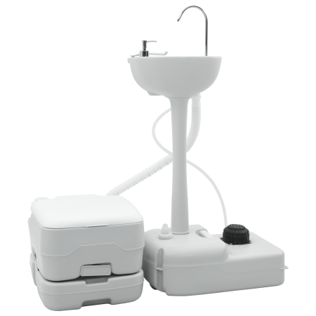 Inodoro de Camping Cuerpo Gris + Tapa Blanca + Gris Cool NA NA NA de , Camping y senderismo - Ref: Foro24-42001433, Precio: 1...