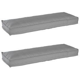Cojines para Pallet para Banco 2 pcs Gris 120x40x8 cm Tela