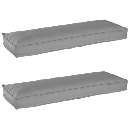 Cojines para Pallet para Banco 2 pcs Gris 120x40x8 cm Tela