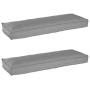 Cojines para Pallet para Banco 2 pcs Gris 120x40x8 cm Tela