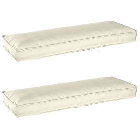 Cojines para Palets para Banco 2 piezas Crema 120x40x8 cm Tela