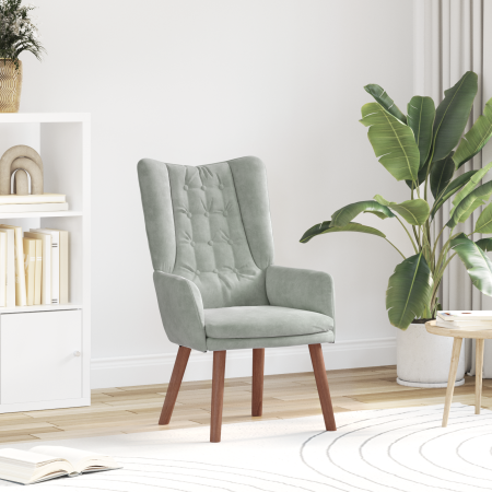 Sillón Relax de Velvet Gris Claro | Foro24.es | Tu tienda online para hogar, jardín y más Foro24.es