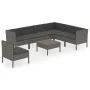 8-teiliges Gartenmöbel-Set und graue synthetische Rattankissen von vidaXL, Gartensets - Ref: Foro24-3094442, Preis: 616,37 €,...