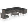 8-teiliges Gartenmöbel-Set und graue synthetische Rattankissen von vidaXL, Gartensets - Ref: Foro24-3094442, Preis: 707,77 €,...