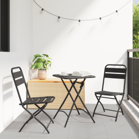 Sillas de Jardín Plegables 2 pcs Antracita 42x52x82 cm Acero con revestimiento en polvo