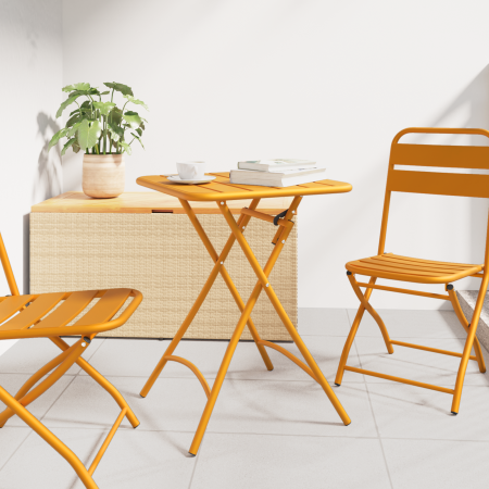 Mesa de Jardín Plegable  Amarillo Mostaza 55x55x73 cm Acero | Foro24.es | Tu tienda online para hogar, jardín y más Foro24.es