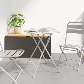 Mesa de Jardín Plegable  Beige 55x55x73 cm de Acero