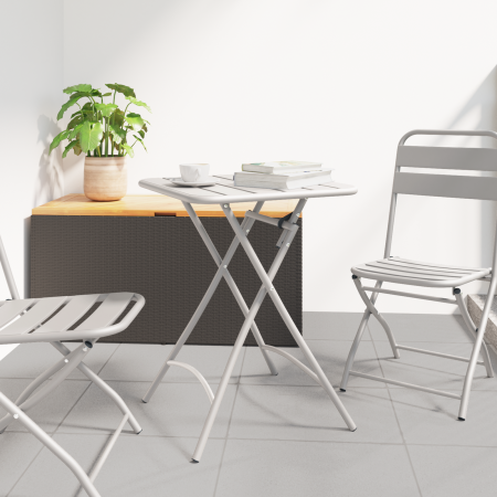 Mesa de Jardín Plegable  Beige 55x55x73 cm de Acero | Foro24.es | Tu tienda online para hogar, jardín y más Foro24.es
