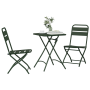 Conjunto de Bistro Plegable de 3 Piezas Verde Oscuro Acero de , Conjuntos de jardín - Ref: Foro24-42002949, Precio: 169,99 €