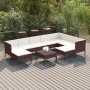 Garden furniture set 10 pieces and brown synthetic rattan cushions by vidaXL, Garden sets - Ref: Foro24-3094435, Price: 898,7...