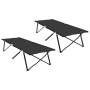 Camas de Sol Plegables con Bolsas de Transporte 2 pcs Negra Tejido Oxford 600D | Foro24.es | Tu tienda online para hogar, jardín y más Foro24.es