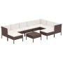 Garden furniture set 10 pieces and brown synthetic rattan cushions by vidaXL, Garden sets - Ref: Foro24-3094435, Price: 883,7...