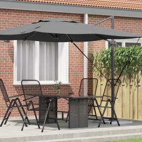 Sombrilla Cantilever Roma Antracita 286x285x265 cm Aluminio de , Sombrillas - Ref: Foro24-42003337, Precio: 233,41 €, Descuen...