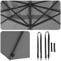 Sombrilla Cantilever Roma Antracita 286x285x265 cm Aluminio de , Sombrillas - Ref: Foro24-42003337, Precio: 233,41 €, Descuen...