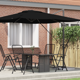 Sombrilla Cantilever Roma Negra 286x285x265 cm Aluminio de , Sombrillas - Ref: Foro24-42003339, Precio: 233,41 €, Descuento: %