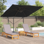 Sombrilla Cantilever Roma Negra 286x285x265 cm Aluminio de , Sombrillas - Ref: Foro24-42003339, Precio: 233,41 €, Descuento: %
