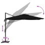 Sombrilla Cantilever Roma Negra 286x285x265 cm Aluminio de , Sombrillas - Ref: Foro24-42003339, Precio: 233,41 €, Descuento: %