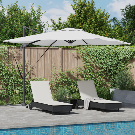 Sombrilla Cantilever Roma con LEDs Arena 286x285x270 cm Aluminio | Foro24.es | Tu tienda online para hogar, jardín y más Foro24.es