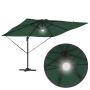 Parasol Cantilever Roma con LEDs Verde 286x285x270 cm Aluminio | Foro24.es | Tu tienda online para hogar, jardín y más Foro24.es