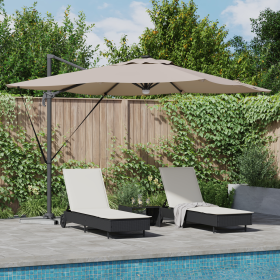 Paraguas Cantilever Roma de con LEDs Taupe 286x285x270 cm Aluminio de , Sombrillas - Ref: Foro24-42003354, Precio: 260,02 €, ...