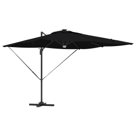 Paraguas Cantilever Roma con LEDs Negro 286x285x270 cm Aluminio de , Sombrillas - Ref: Foro24-42003355, Precio: 260,02 €, Des...