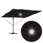 Paraguas Cantilever Roma con LEDs Negro 286x285x270 cm Aluminio de , Sombrillas - Ref: Foro24-42003355, Precio: 260,02 €, Des...