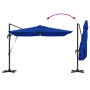 Paraguas Cantilever Roma con LEDs Azul Azur 286x285x270 cm Aluminio | Foro24.es | Tu tienda online para hogar, jardín y más Foro24.es