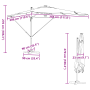 Paraguas Cantilever Roma con LEDs Azul Azur 286x285x270 cm Aluminio | Foro24.es | Tu tienda online para hogar, jardín y más Foro24.es