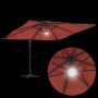 Parasol Cantilever Roma con LEDs Terracota 286x285x270 cm Aluminio | Foro24.es | Tu tienda online para hogar, jardín y más Foro24.es