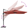 Parasol Cantilever Roma con LEDs Terracota 286x285x270 cm Aluminio | Foro24.es | Tu tienda online para hogar, jardín y más Foro24.es