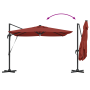 Parasol Cantilever Roma con LEDs Terracota 286x285x270 cm Aluminio | Foro24.es | Tu tienda online para hogar, jardín y más Foro24.es