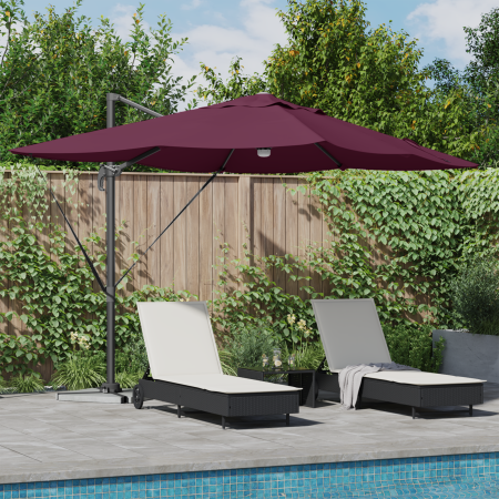 Sombrilla Cantiléver - Borgoña Borgoña Metal y Tela Mediana | Foro24.es | Tu tienda online para hogar, jardín y más Foro24.es